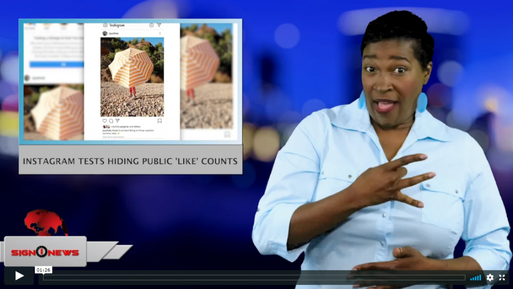 Sign 1 News with Candace Jones - Instagram tests hiding public 'Like' counts (ASL - 5.1.19)