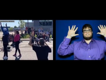 Dozens drop to their knees in peaceful protests