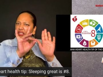 AHA Heart Health Tip of the Week: Sleeping great is #8 (7.9.22)