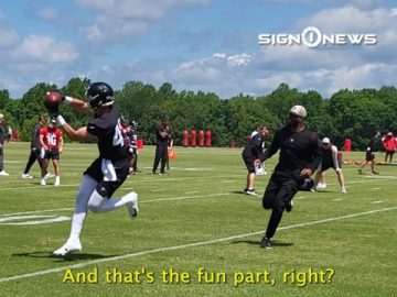 What are the Falcons looking for in rookie mini-camp?